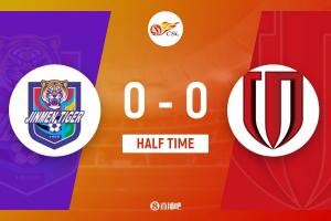 半场-德尔加多破门被吹越位杨明洋头球顶偏 津门虎暂0-0蓉城