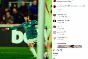 打进利物浦生涯处子球！凯尔凯兹社媒晒照自勉：相信、努力并提高