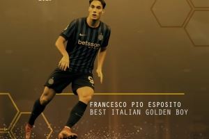 💪继续努力小伙!20岁国米前锋埃斯波西托获得意大利金童奖